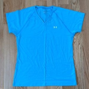 Under Armour work out v neck t-shirt. Size small in blue.